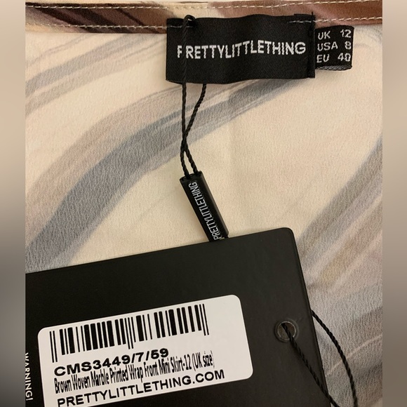 PrettyLittle Things Brown Swirl Skirt (part of matching set) - Picture 2 of 5